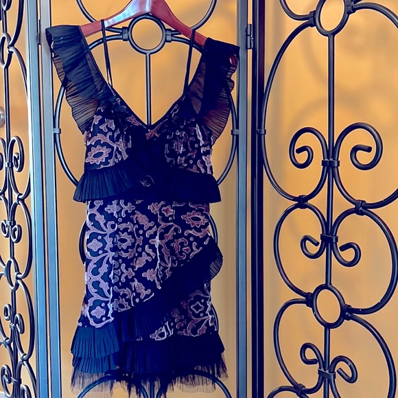 STEVIE MAY ASOS Velvet Applique Mesh Mini Dress - Picture 3 of 13